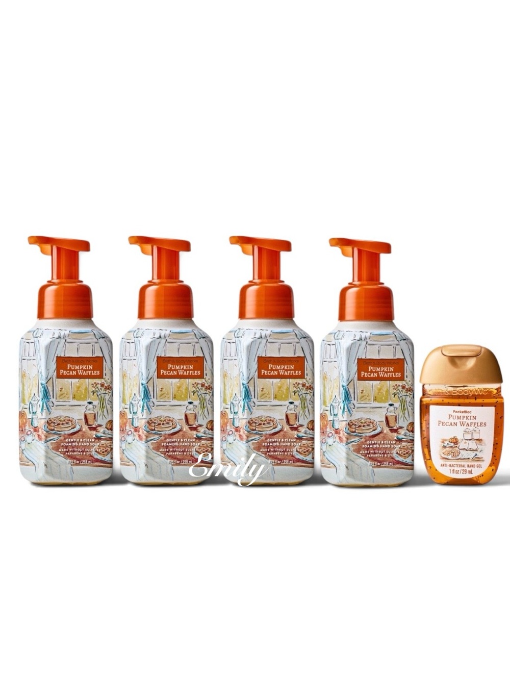 4X PUMPKIN PECAN WAFFLES Bath & Body Works gentle & clean foaming hand soap set